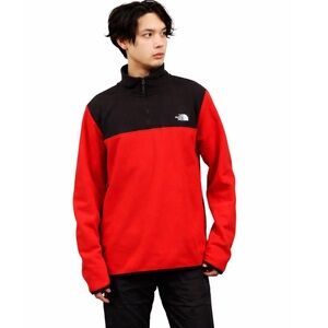 The North Face TKA Glacier 1/4 Zip Red Pullover Size Large Excellent Condition!